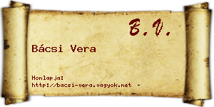 Bácsi Vera névjegykártya